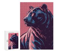 300 PCS Puzzle For Adults Stylized Panther Portrait Jigsaws for Adults Relax Games Pattern Assembly Deal As Gifts for The Whole Family 300 PCS