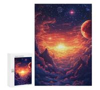 300 PCS Puzzle For Adults Sunset in A Starry Sky Jigsaw for Adults Relax Games Staycation Kill Time Deal As Gifts for The Whole Family 300 PCS