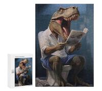 300 PCS Puzzle For Adults T Rex Sitting on A Toilet Jigsaws for Adults Relax Games Pattern Assembly Deal As Gifts for The Whole Family 300 PCS
