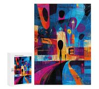 300 PCS Puzzle For Adults The Scream Reimagined - Geometric Abstract Expressionism Jigsaws for Adults Relax Games Pattern Assembly Deal As Gifts for The Whole Family 300 PCS