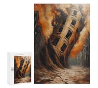 300 PCS Puzzle For Adults Twisted Reality - Surreal Apocalypse Art, Collapsing Cityscape Jigsaws for Adults Relax Games Pattern Assembly Deal As Gifts for The Whole Family 300 PCS