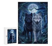 300 PCS Puzzle For Adults Two Wolf in Jungle Jigsaw for Adults Relax Games Staycation Kill Time Deal As Gifts for The Whole Family 300 PCS