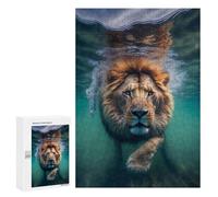 300 PCS Puzzle For Adults Underwater Lion Jigsaws for Adults Puzzle Improve Memory Wishlist with Santa Claus Stress Reduction Gifts 300 PCS