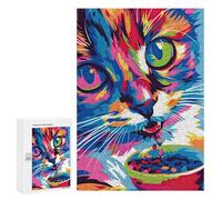 300 PCS Puzzle For Adults Vibrant Cat Jigsaws for Adults Relax Games Pattern Assembly Deal As Gifts for The Whole Family 300 PCS