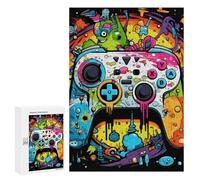 300 PCS Puzzle for Adults Vibrant Gaming Controller Artwork -118 Adult Jigsaw Puzzle Brain Teaser Game But Fun And Humorous Fun at Home Activities, 300 PCS
