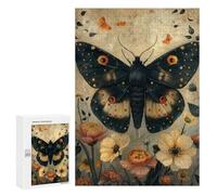 300 PCS Puzzle For Adults Vintage Mystical Moth Jigsaw for Adults Relax Games Staycation Kill Time Deal As Gifts for The Whole Family 300 PCS