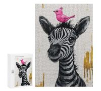 300 PCS Puzzle For Adults Whimsical Zebra And Bird Jigsaws for Adults Relax Games Pattern Assembly Deal As Gifts for The Whole Family 300 PCS
