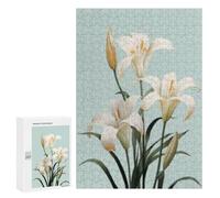 300 PCS Puzzle for Adults White Lily Flowers Bouquet Puzzle For Teenagerss Improve Memory Fun Activities at Home Stress Reduction Gifts 300 PCS