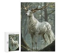 300 PCS Puzzle For Adults White Stag in Forest Jigsaw for Adults Relax Games Staycation Kill Time Deal As Gifts for The Whole Family 300 PCS