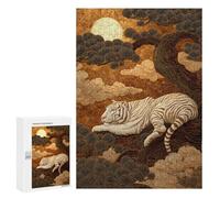300 PCS Puzzle For Adults White Tiger Moonlit Forest -1 Puzzle For Teenagers Analysis And Logic Help The Brain Exercise Deal As Gifts for The Whole Family 300 PCS