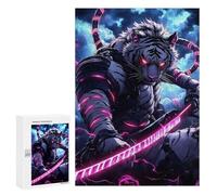 300 PCS Puzzle For Adults White Tiger Samurai Animal Jigsaws for Adults Puzzle Enhance Memory Fun Activities at Home for Is Ideal As A Gift 300 PCS