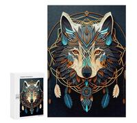 300 PCS Puzzle For Adults Wolf Dreamcatcher Jigsaws for Adults Puzzle Enhance Memory Fun Activities at Home for Is Ideal As A Gift 300 PCS