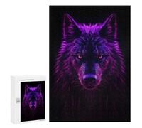300 PCS Puzzle For Adults Wolf Magenta Neon Jigsaws for Adults Puzzle Improve Memory Wishlist with Santa Claus Stress Reduction Gifts 300 PCS