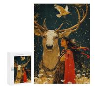 300 PCS Puzzle For Adults Woman And White Stag Jigsaw for Adults Relax Games Staycation Kill Time Deal As Gifts for The Whole Family 300 PCS