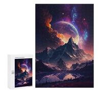 300 PCS Puzzle For Teenagers Galactic Reflections Mountain Majesty Adult Jigsaw Puzzles Difficult Hard Challenging To Complete Challenging Family Fun Game 300 PCS