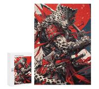 300 PCS Puzzle For Teenagers Samurai Leopard Warrior Adult Jigsaw Puzzles Difficult Hard Challenging To Complete Challenging Family Fun Game 300 PCS