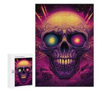 300 PCS Puzzle for Teenagers Spooky Skulls Halloween Decorations Puzzle For Teenagers Family Activities Parent-child Interaction Gifts for Friends And Family 300 PCS