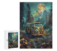 300 PCS Puzzle For Teenagers Vivid Van in Fantasy Forest Adult Jigsaw Puzzles Difficult Hard Challenging To Complete Challenging Family Fun Game 300 PCS