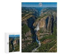 300 PCS Puzzle For Teenagers Yosemite Valley Moonrise Adult Jigsaw Puzzles Difficult Hard Challenging To Complete Challenging Family Fun Game 300 PCS