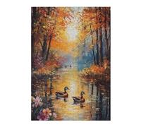 300 PCS Puzzle For Teenagerss Autumn River Ducks Teenagers Puzzles DIY Toys Birthday Present Unique Gifts for Birthday And Christmas 300 PCS