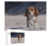 300 PCS Puzzle For Teenagerss Beagle on The Beach Jigsaw for Adults Relax Games Pattern Assembly Unique Gifts for Birthday And Christmas 300 PCS
