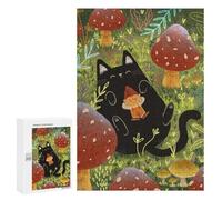300 PCS Puzzle For Teenagerss Black Cat And The Elf Puzzles for Adults Hands-on Game Pattern Assembly Unique Gifts for Birthday And Christmas 300 PCS