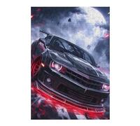 300 PCS Puzzle For Teenagerss Black Red Neon Supercar Jigsaw for Adults Brain Teaser Game Analysis And Logic Difficult And Challenge 300 PCS