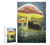 300 PCS Puzzle For Teenagerss Cat And The Mushroom Puzzles for Adults Hands-on Game Pattern Assembly Unique Gifts for Birthday And Christmas 300 PCS
