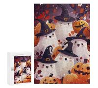 300 PCS Puzzle For Teenagerss Cute Halloween Ghosts Puzzles for Adults DIY Toys But Fun And Humorous Unique Gifts for Birthday And Christmas 300 PCS