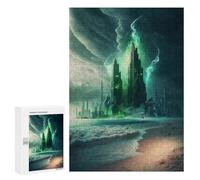 300 PCS Puzzle For Teenagerss Enchanted Coastal Metropolis Adult Jigsaw Puzzle Toy Wall Decor Hand Speed Race Unique Gifts for Birthday And Christmas 300 PCS