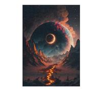 300 PCS Puzzle For Teenagerss Fiery Path to The Eclipse Jigsaw for Adults Brain Teaser Game Analysis And Logic Difficult And Challenge 300 PCS