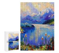 300 PCS Puzzle For Teenagerss Flowers on The Lake by The Puzzles for Adults Hands-on Game Pattern Assembly Unique Gifts for Birthday And Christmas 300 PCS