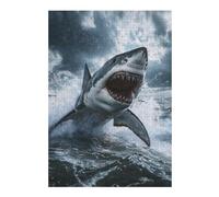 300 PCS Puzzle For Teenagerss Great White Shark Attack Jigsaw for Adults Brain Teaser Game Analysis And Logic Difficult And Challenge 300 PCS