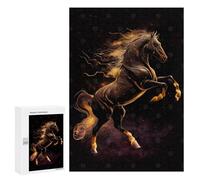 300 PCS Puzzle For Teenagerss Horse Golden Galactlc Jigsaw for Adults Relax Games Pattern Assembly Unique Gifts for Birthday And Christmas 300 PCS
