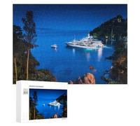 300 PCS Puzzle For Teenagerss Luxury Yacht Harbor Night Scene Puzzles for Adults Hands-on Game Pattern Assembly Unique Gifts for Birthday And Christmas 300 PCS