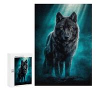 300 PCS Puzzle For Teenagerss Majestic Black Wolf Jigsaw for Adults Relax Games Pattern Assembly Unique Gifts for Birthday And Christmas 300 PCS