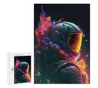 300 PCS Puzzle For Teenagerss Neon Explosion Astronaut Puzzles for Adults Hands-on Game Pattern Assembly Unique Gifts for Birthday And Christmas 300 PCS
