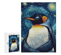 300 PCS Puzzle For Teenagerss Penguin Starry Night Puzzles for Adults Hands-on Game Pattern Assembly Unique Gifts for Birthday And Christmas 300 PCS