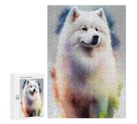 300 PCS Puzzle For Teenagerss Samoyed Drawn Puzzles for Adults Hands-on Game Pattern Assembly Unique Gifts for Birthday And Christmas 300 PCS