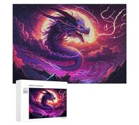 300 PCS Puzzle For Teenagerss Thundering Purple Dragon Sky Puzzles for Adults Hands-on Game Pattern Assembly Unique Gifts for Birthday And Christmas 300 PCS