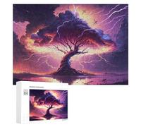 300 PCS Puzzle For Teenagerss Thunderstorm Tree Reflections Puzzles for Adults Hands-on Game Pattern Assembly Unique Gifts for Birthday And Christmas 300 PCS
