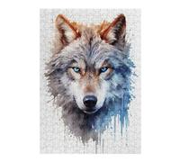 300 PCS Puzzle For Teenagerss Wolf Watercolor Jigsaw for Adults Brain Teaser Game Analysis And Logic Difficult And Challenge 300 PCS