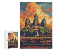 300 PCS Puzzles for Adults Angkor Wat Temple Sunset Jigsaws for Adults Relax Games Presents for Women Birthday And Unique Gifts 300 PCS