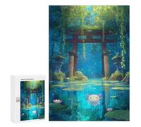 300 PCS Puzzles for Adults Axolotl in A Japanese Garden Pond Jigsaws for Adults Relax Games Presents for Women Birthday And Unique Gifts 300 PCS