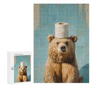 300 PCS Puzzles for Adults Bear with Toilet Paper Roll on Head-1 Puzzle For Teenagers Birthday Present Difficult And Challenge Unique Birthday And Xmas Gifts 300 PCS