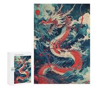 300 PCS Puzzles for Adults Chinese Dragon Art Print Jigsaw Puzzles for Adults Improve Memory Help The Brain Exercise Gifts for Friends And Family 300 PCS