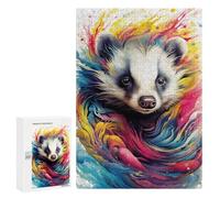 300 PCS Puzzles for Adults Colorful Badger Artwork Jigsaws for Adults Relaxing Games Presents for Women Unique Gifts for Birthday And Christmas 300 PCS