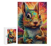 300 PCS Puzzles for Adults Colorful Squirrel Artwork-2 Jigsaws for Adults Relaxing Games Presents for Women Unique Gifts for Birthday And Christmas 300 PCS