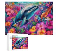 300 PCS Puzzles for Adults Colorful Underwater Paradise with Dolphin Jigsaws for Adults Relaxing Games Presents for Women Unique Gifts for Birthday And Christmas 300 PCS