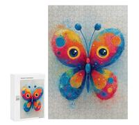300 PCS Puzzles for Adults Colorful Watercolor Butterfly Illustration Puzzle For Teenagerss Hand Speed Race Train Your Brain And Hands Addictive Toys to Cultivate Patience 300 PCS